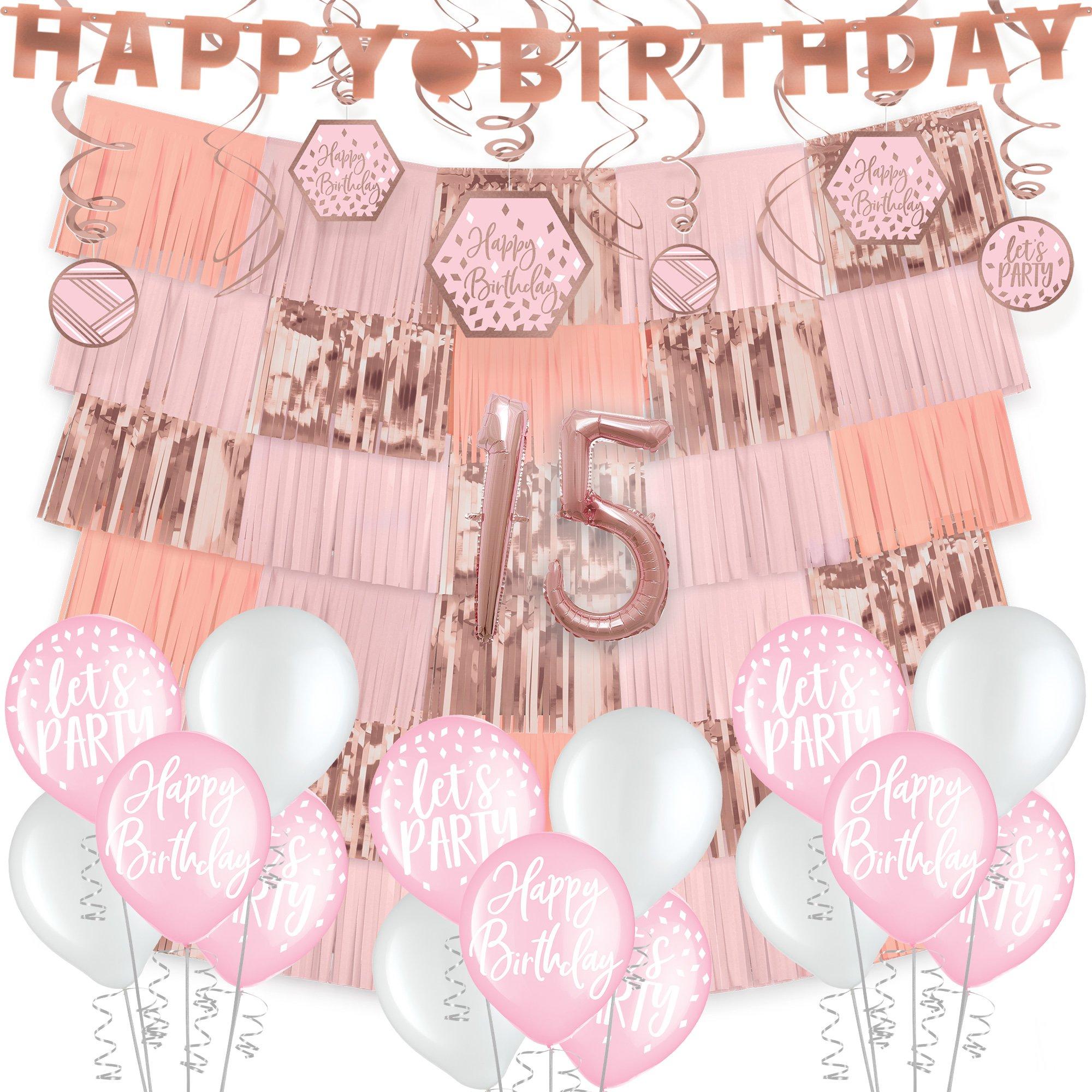 Blush 15th Birthday Room Decorating Kit, 31pc